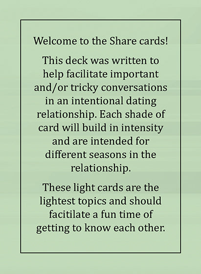 Share Cards: Conversation Cards for Intentional Dating