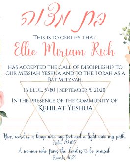 Bat Mitzvah Certificate {Ellie Design}